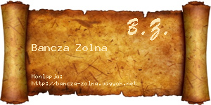 Bancza Zolna névjegykártya